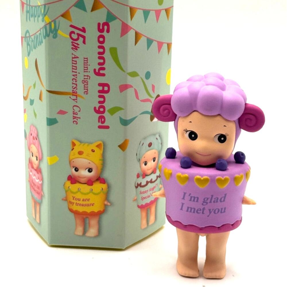 New Unbranded Kewpie/Angel Collectible Mini Figure Sheep Birthday Cake, Open Bx